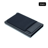 RFID Aluminum Wallet With Elasticity Back Pouch