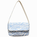 Blue Zebra Pattern Shoulder Bags