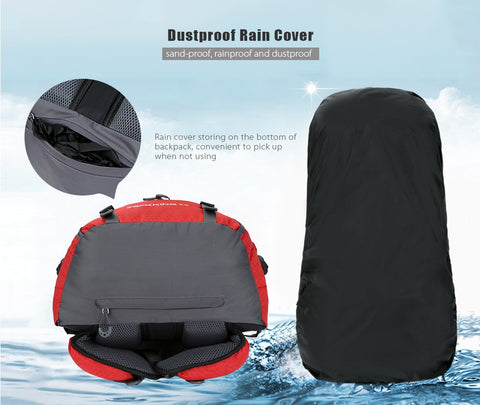 60L Outdoor Backpack Camping Bag with Rain Cover